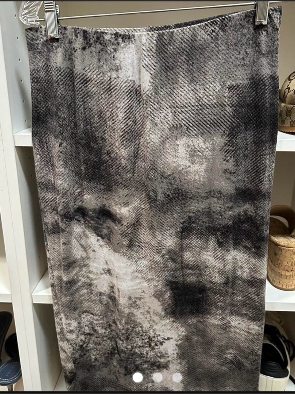 Vintage Mossimo Gray swirl Midi Skirt size M